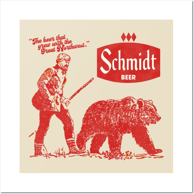 Schmidt Grizzly Man Retro Defunct Beer Wall Art by darklordpug